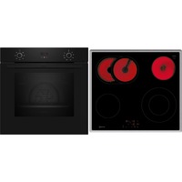 Neff B1CCC0AK3 + T16SBN1L0 set di elettrodomestici da cucina Ceramica Forno elettrico, Set forno Nero/in acciaio inox, Ceramica, 4 Fornello(i), Vetro-ceramica, Nero, Touch, 58,3 cm