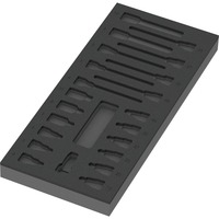 Wera 9823 Inserto in schiuma per set Zyklop B 3/8" Bitnuss 1, vuoto, Deposito Nero/grigio