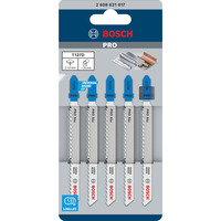 Bosch 2 608 631 017 lama per sega a gattuccio, sega a traforo e sega universale Lama per seghetto alternativo High-Speed Steel (HSS) 5 pz Lama per seghetto alternativo, Tubo, Profilato, Lamiera (spessore medio), Lamiera (spessa), Lamiera (sottile), High-Speed Steel (HSS), Blu, Grigio, 3 mm, 3 cm