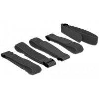 DeLOCK 18704 Velcro Nero 5 pz, Fascette ferma-cavo Nero, Nero, 20 mm, 300 mm, 5 pz