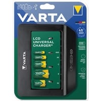 VARTA Universal Charger+ AC, Caricabatterie Nero, 9V, Stilo AA, Mini Stilo AAA, C, D