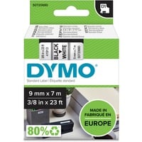 Dymo D1 - Standard Etichette - Nero su bianco - 9mm x 7m, Nastro di scrittura Nero su bianco, Poliestere, Belgio, -18 - 90 °C, DYMO, LabelManager, LabelWriter 450 DUO
