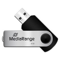 MediaRange Flexi-Drive 8 GB, Chiavetta USB Nero/Argento