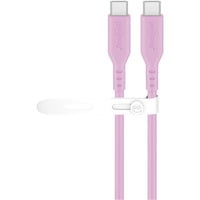 goobay Cavo in silicone USB 2.0 rosa, connettore USB-C > connettore USB-C fucsia