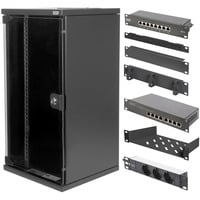Digitus Set di rete 254 mm (10") - 12U, 312 x 300 mm (Largh. x Prof.), IT armadio Nero, 312 x 300 mm (Largh. x Prof.), Rack indipendenti, 12U, 30 kg, Lucchetti, Griglie, Nero