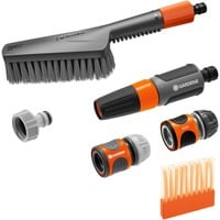 GARDENA Set base Cleansystem con spazzola a mano S morbida, Spazzole di lavaggio grigio/Orange