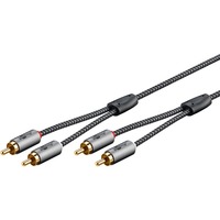 goobay Cavo stereo Cinch Plus Nero/Argento