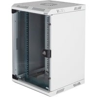 Digitus Alloggiamento a parete Kombi 254 mm (10") e 482,6 (19") mm, IT armadio grigio chiaro, 6 (19") mm, Da parete, 10U, 30 kg, Lucchetti, Gestione dei cavi ottimizzata, 10,3 kg