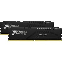 Kingston FURY FURY Beast 32 GB 5600 MT/s DDR5 CL40 DIMM (Kit da 2) Black, Memoria Nero, 32 GB, 2 x 16 GB, DDR5, 288-pin DIMM, Nero