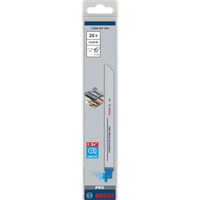 Bosch 2 608 657 556 lama per sega a gattuccio, sega a traforo e sega universale Lama per sega universale Bimetallo 25 pz Lama per sega universale, Plastica, Profilato, Lamiera (spessore medio), Lamiera (spessa), Bimetallo, Blu, 17,5 cm, 10/14