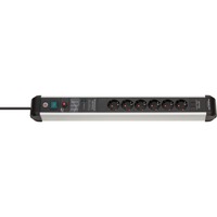 Brennenstuhl Premium-Protect-Line ciabatta 6 prese Nero/Argento
