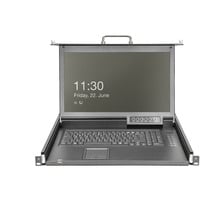 Digitus Console KVM LCD HD modulare con TFT 17" 1 porta VGA, Switch KVM Nero