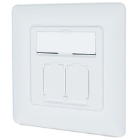 Digitus Presa dati CAT.6A, da incasso, schermata, 2x RJ-45 LSA, Scatola di giunzione bianco