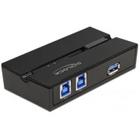 DeLOCK 11495 dati del computer switcher, Commutatore USB 5 Gbit/s, Nero, Plastica, 106 mm, 56 mm, 25 mm