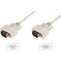 Digitus Cavo di collegamento per trasferimento dati seriale, D-Sub9 (spina) > D-Sub9 (spina) beige