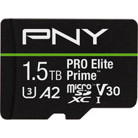 PNY Pro Elite Prime microSD 1,5 TB, Scheda di memoria Nero/Verde