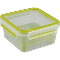 Emsa CLIP & GO XL Contenitore per il pranzo 1,3 L Verde, Trasparente 1 pz, Scatola per il pranzo trasparente/Verde, Contenitore per il pranzo, Adulto, Verde, Trasparente, Monocromatico, Quadrato, Germania