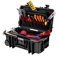 KNIPEX Valigetta porta attrezzi "Robust26 Move" sanitario, 17 pezzi, Set di strumenti Nero