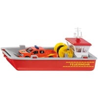 SIKU Fire Brigade working boat Modello di barca dei vigili del fuoco Preassemblato 1:50,  veicolo da gioco rosso/grigio, Modello di barca dei vigili del fuoco, Preassemblato, 1:50, Bambino/Bambina, Metallo, Plastica, 3 anno/i