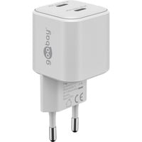 goobay Caricatore rapido duale USB-C Nano, PD, GaN, 35 watt, Caricabatterie bianco