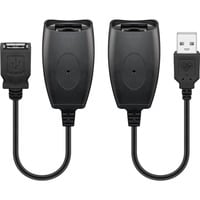 goobay USB - extension Ethernet, 40m cavo USB USB A Nero, Cavo di prolunga Nero, 40m, 40 m, USB A, USB A, Nero