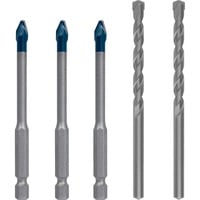 Bosch EXPERT HEX-9 HardCeramic Set di punte per trapano 5 pz, Drill bit set Trapano, Set di punte per trapano, 6 mm, 100 mm, Ceramica dura, 6 cm