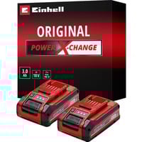 EINHELL Batteria Power-X-Change Plus TWIN-PACK 18Volt 3,0Ah rosso/Nero