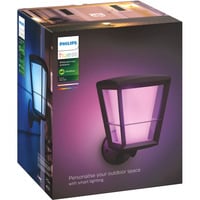 Philips White & Color Ambiance Econic Outdoor lampada da parete da terra, Luce LED Nero