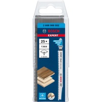 Bosch EXPERT ‘WOOD 2-SIDE CLEAN’ T 308 B Lama per seghetto alternativo Acciaio al carbonio (HCS) 25 pz, Lama per sega Lama per seghetto alternativo, In legno duro, Legno compensato, Acciaio al carbonio (HCS), Nero, Acciaio inox, 2,2 mm, 5 cm