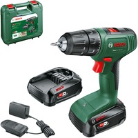 Bosch Easy Drill 18V-40 1630 Giri/min Senza chiave 1,3 kg Nero, Verde, Trapano avvitatore verde/Nero, Trapano con impugnatura a pistola, Senza chiave, Senza spazzola, Nero, Verde, 1,3 cm, 1630 Giri/min