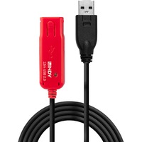 Lindy 42782 cavo USB USB 2.0 12 m USB A 0,48 Gbit/s Nero, Cavo di prolunga Nero/Rosso, 12 m, USB A, USB A, USB 2.0, 0,48 Gbit/s, Nero