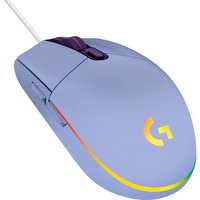 Logitech G203 LIGHTSYNC mouse USB tipo A 8000 DPI, Mouse da gioco viola, USB tipo A, 8000 DPI, 1 ms, Lillà