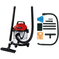 EINHELL TC-VC 1812 S 12 L A cilindro Secco e bagnato 1250 W, Aspira bagnato / asciutto rosso, 1250 W, A cilindro, Secco e bagnato, 12 L, 80 dB, Nero, Rosso, Argento