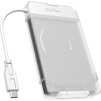 ICY BOX IB-AC703-C Box esterno HDD/SSD Translucent, Bianco 2.5", Disk enclosure bianco/trasparente, Box esterno HDD/SSD, 2.5", Serial ATA III, Hot-swap, Collegamento del dispositivo USB, Translucent, Bianco