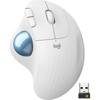 Logitech ERGO M575 for Business mouse Mano destra RF senza fili + Bluetooth Trackball 2000 DPI grigio chiaro/Blu, Mano destra, Trackball, RF senza fili + Bluetooth, 2000 DPI, Bianco