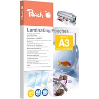 Peach PP525-01 pellicola per plastificatrice 100 pz, Film Lucido, A3, 100 pz