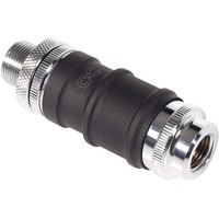 Alphacool ES Schnellverschluss BLH1A PushIn Set IG-IG con pressacavo, Connessione Nero (opaco)/cromo