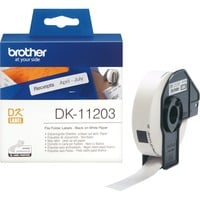 Brother DK-11203 nastro per etichettatrice Nero su bianco, Nastro di scrittura Nero su bianco, 1 pz, DK, Bianco, Termica diretta, Cina