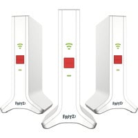 FRITZ! Mesh Set 4200, Ripetitore bianco/Rosso, Mesh Set 4200, Rosso, Bianco, 2x2/4x4, Ripetitore di rete, Potenza, WLAN, Dual-band (2.4 GHz/5 GHz), Wi-Fi 6E (802.11ax)
