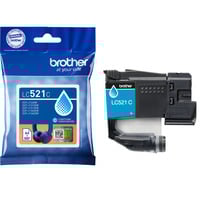 Brother LC521C cartuccia d'inchiostro 1 pz Originale Ciano Ciano, 1 pz, 500 pagine, Confezione singola