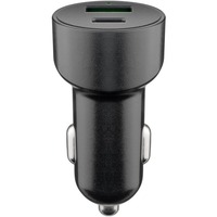 goobay caricatore rapido auto doppio USB USB-C PD (Power Delivery), Caricabatterie Nero