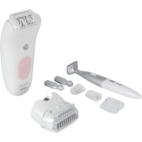 Braun Silk-épil 5 5-230, Epilatore Elettrico Donna, Per Una Epilazione Semplice, Bianco/Rosa bianco/Rosa, Epilatore Elettrico Donna, Per Una Epilazione Semplice, Bianco/Rosa, Rosa, Bianco, 28 pinzette, MicroGrip, 0,5 mm, Batteria, Batteria integrata