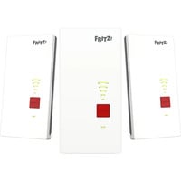 FRITZ! Set mesh 2700 confezione da 3, Ripetitore bianco/grigio, Repeater 2700, Ripetitore di rete, 125 Mbit/s, Wi-Fi, Collegamento ethernet LAN, Bianco