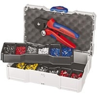 KNIPEX Pinza crimpatrice con set di crimpatura per terminali a crimpare rosso/Blu