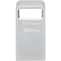 Kingston DataTraveler 128GB Micro 200MB/s Metal USB 3.2 Gen 1, Chiavetta USB argento, 128 GB, USB tipo A, 3.2 Gen 1 (3.1 Gen 1), 200 MB/s, Senza coperchio, Argento