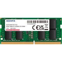 ADATA Premier memoria 16 GB 1 x 16 GB DDR4 260-pin SO-DIMM verde, 16 GB, 1 x 16 GB, DDR4, 2666 MHz, 260-pin SO-DIMM