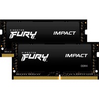 Kingston FURY FURY 64GB 3200MT/s DDR4 CL20 SODIMM (Kit of 2) Impact, Memoria Nero, 64 GB, 2 x 32 GB, DDR4, 260-pin SO-DIMM