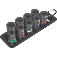 Wera 05004580001 bussola e set di bussole, chiave combinata Nero, Set di bussole, 1/2", Metrico, 9 testina/e, 13,14,15,16,17,18,19,20,21 mm, 230 mm