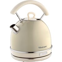 Ariete 2877 Bollitore elettrico 1,7 Litri di Design - Infusi, tè e tisane - Autospegnimento - 2000 Watt - Acciaio Inox - Linea Vintage - Beige beige, 7 Litri di Design - Infusi, tè e tisane - Autospegnimento - 2000 Watt - Acciaio Inox - Linea Vintage - Beige, 1,7 L, 2000 W, Beige, Indicatore del livello dell'acqua, Senza filo, Filtro
