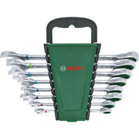 Bosch Set di chiavi a cricchetto, 8 pezzi, Chiave verde/Nero